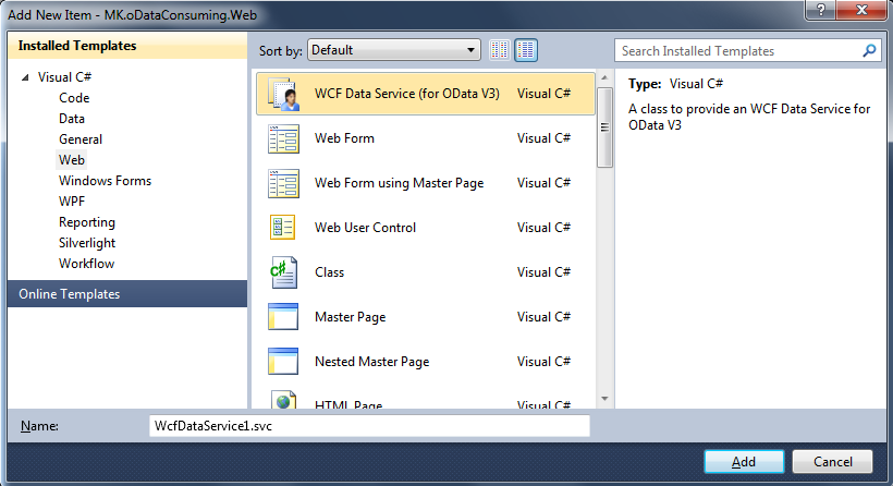 Create Data Service